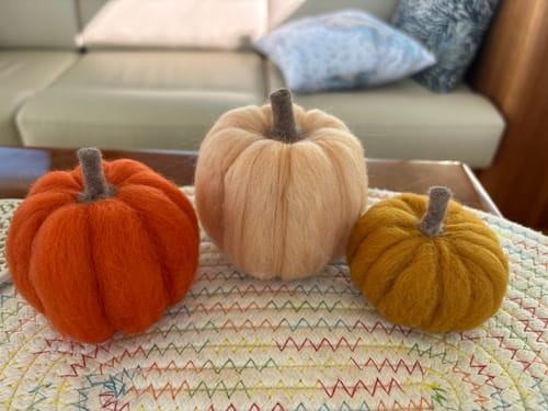 Customer photo review of Pumpkin Trio Mini Needle Felting Kit
