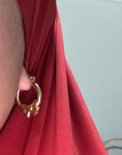 Customer photo review of Sakura Hoop Earrings