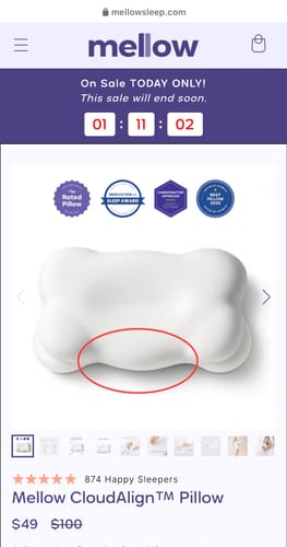 Customer photo review of Mellow CloudAlign™ Pillow