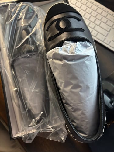 Customer photo review of espadrilles dark grey lambskin black velvet