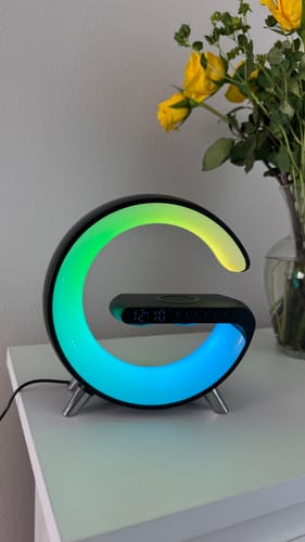 Customer photo review of LitLamp™ 4-in-1 Alarm Clock, Mood Light, Speaker & Wireless Charger