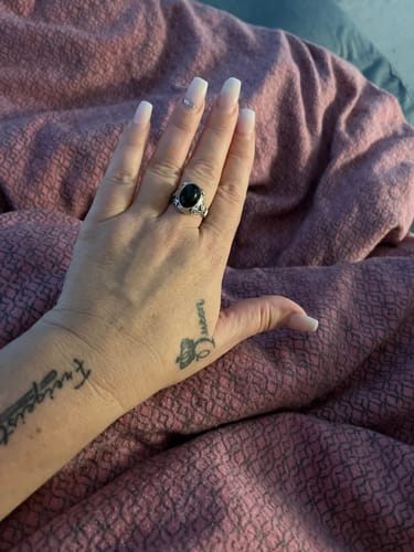 Kundenbewertung mit Foto zu Olivenorma "Wächter der Nacht" - Vintage Obsidian Ring
