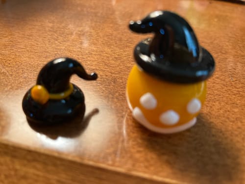 Customer photo review of Tiny Halloweenie Witch Hat
