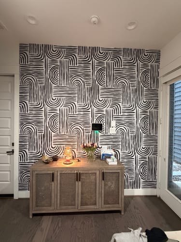 Customer photo review of Constance - Beige & White Abstract Wallpaper