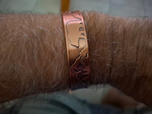 Customer photo review of Mens Copper Magnetic Bangle Bracelet Bear New Design