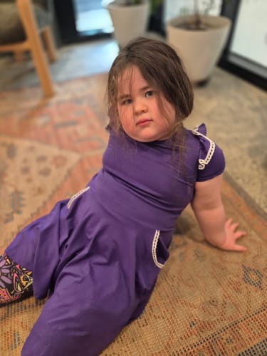 Customer photo review of ULTRA VIOLET TWIRLY GIRL DRESS