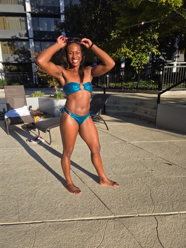 Customer photo review of FRIDA TOP - GLITTER AQUA