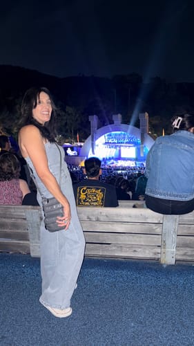 Customer photo review of Dara Denim Tube Jumpsuit - Blue