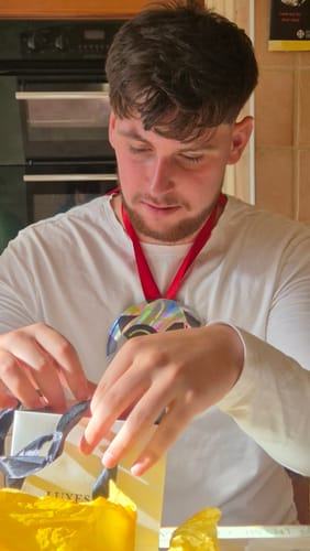 Customer photo review of To My Son/Grandson Premium Leather Bracelet - FREE Gift box with Card