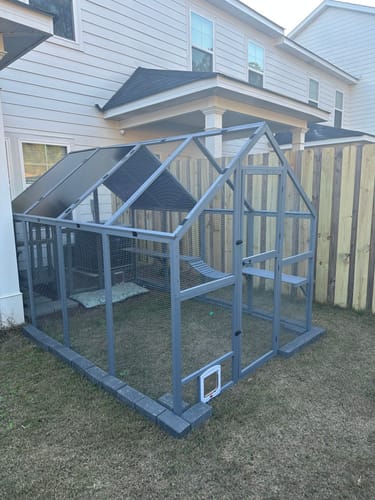 Customer photo review of Coziwow 108"L Extra-Large Upgraded Wooden Outdoor Cat Enclosure (Reinforced)