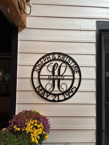 Customer photo review of Elaborate Name - Steel Sign