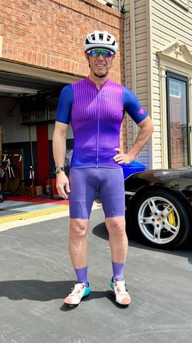 Customer photo review of NeoPro Purple Shorts