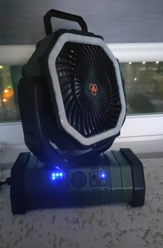 Customer photo review of Portable Outdoor Camping Fan 20,000mAh LED Light & Solar Charging