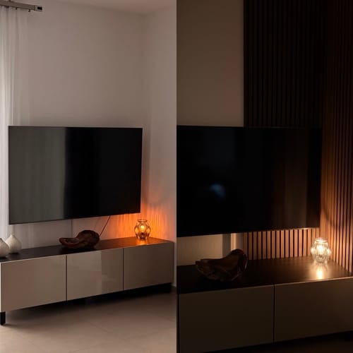 Customer photo review of Akustikpaneel Eiche Geräuchert | 240 cm x 60 cm | Einseitig Echtholzfurnier