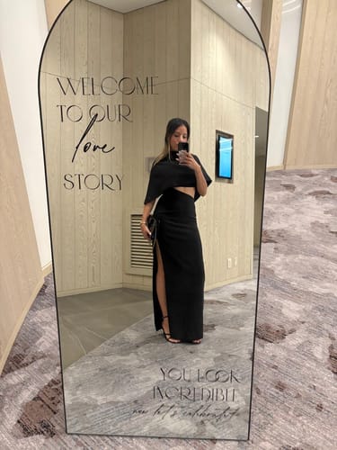 Customer photo review of Banks Removable Cape Gown by Et Ochs - RENTAL