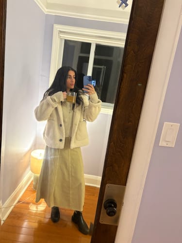 Customer photo review of Midi A-Line Denim Skirt