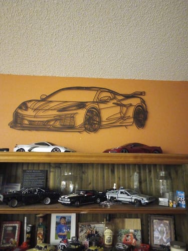 Customer photo review of Corvette C8 2024 Angle Silhouette Metal Wall Art