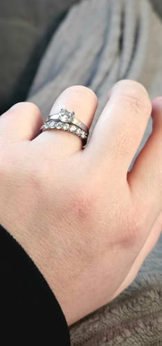 Customer photo review of Round Solitaire Engagement Ring