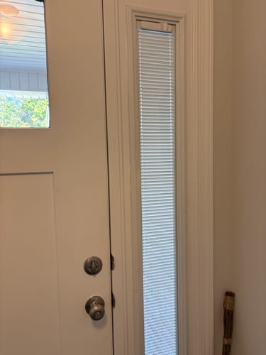 Customer photo review of Tilt Blinds Glass and Frame Kit (Full Sidelite 9" x 66" Frame Size)