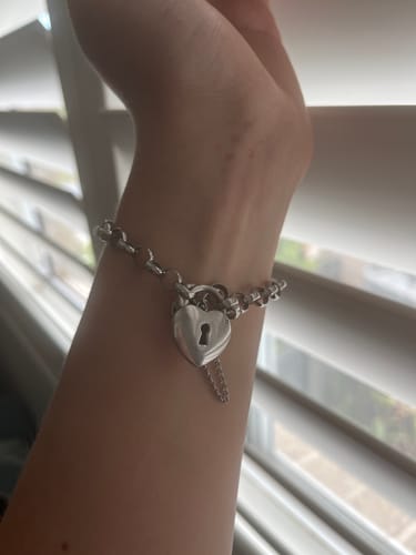 Customer photo review of Heart Padlock Bracelet in Sterling Silver
