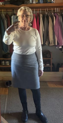 Customer photo review of Hannah Long Sleeve Top - Buttercream