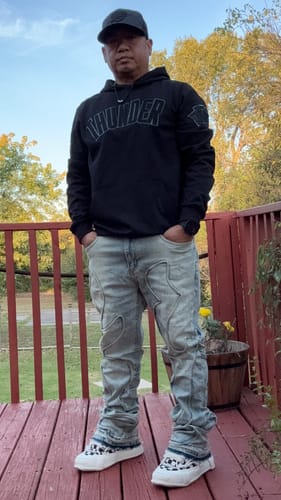 Customer photo review of Wave Fade Stacked Denim (Blue Wash) (M8329D)