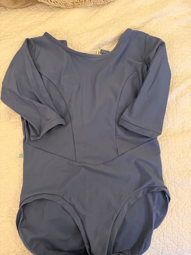 Customer photo review of We Got Boobs dance leotard - Film Blue