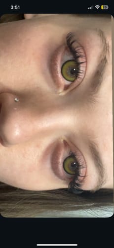 Customer photo review of PRIMAL ® Mad Hatter - Orange & Yellow Colored Contact lenses