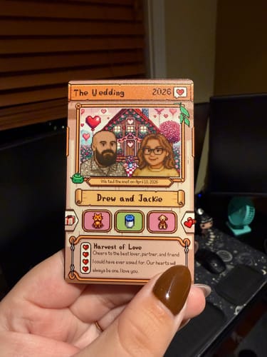 Customer photo review of Custom Anniversary Metal Card