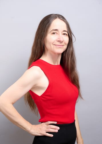 Customer photo review of Trina Wool Shell Top - Ribbed Merino :: Candy Apple