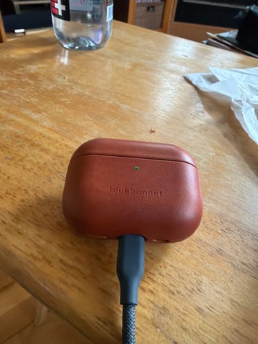 Customer photo review of The Companion Leather AirPods Pro 3 Case - Saddle Tan