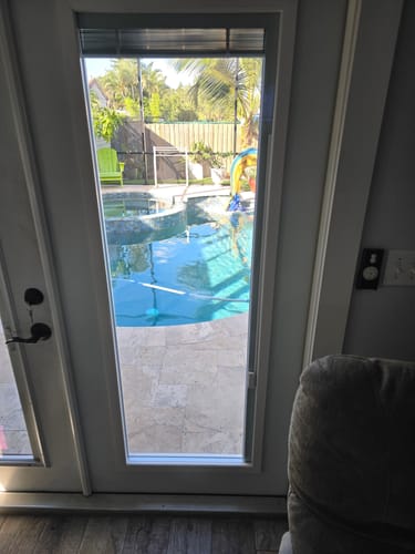 Customer photo review of Raise & Lower Blinds Hurricane Impact Glass and Frame Kit (Full Lite)