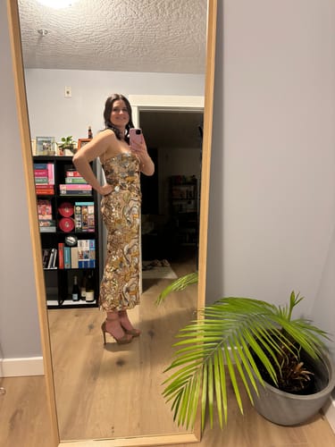 Customer photo review of Gold Dust Midi Dress by HELSI - RENTAL