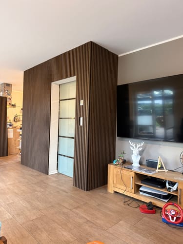 Customer photo review of Akustikpaneele Eiche Geräuchert | XL 300 cm x 60 cm | Dreiseitiges Echtholzfurnier