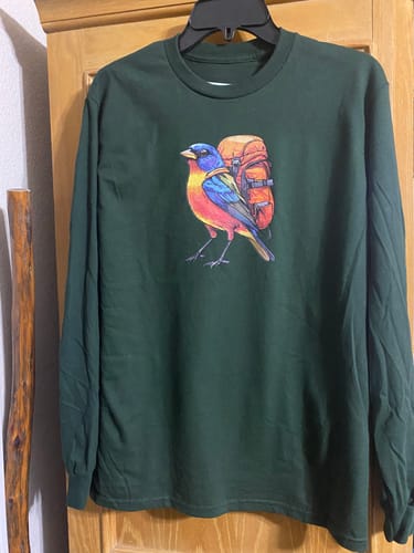 Customer photo review of Painted Bunting Backpacker Long Sleeve T-Shirt