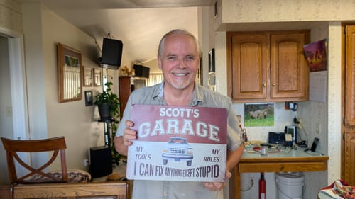 Customer photo review of Custom Photo My Garage, My Tools, My Rules - Family Personalized Custom Garage Metal Sign - Father's Day Gift, Gift For Him
