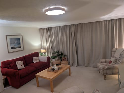 Customer photo review of Scandinavian Dimmable Wood LED Flush Mount Light