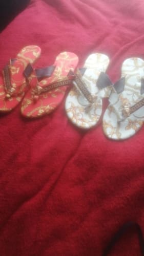 Customer photo review of Sexy Flip-Flops Women's Slippers New Fashion Printing Flat Flip-Flops Outdoor Slipper Flat Slippers Women Large Size Sandals