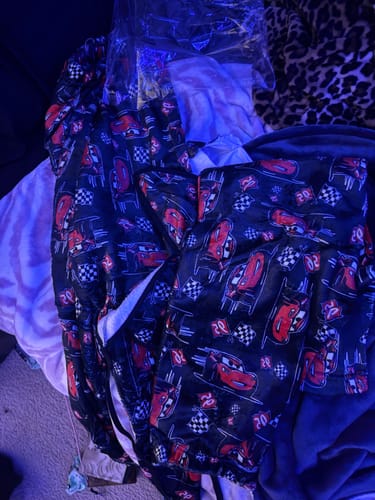 Customer photo review of Cars black background plush pajama duo
