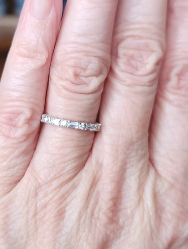 Customer photo review of Art Deco CZ Eternity Ring in Sterling Silver