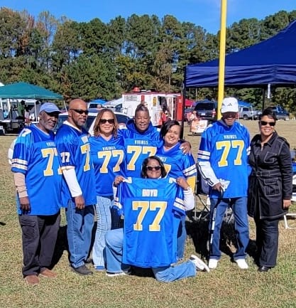 Customer photo review of Custom Royal Gold-White Personalized Classic Mesh Authentic Football Jersey
