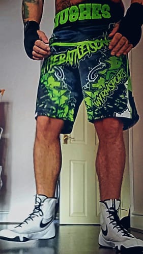 Customer photo review of The Battleison Boxing Shorts
