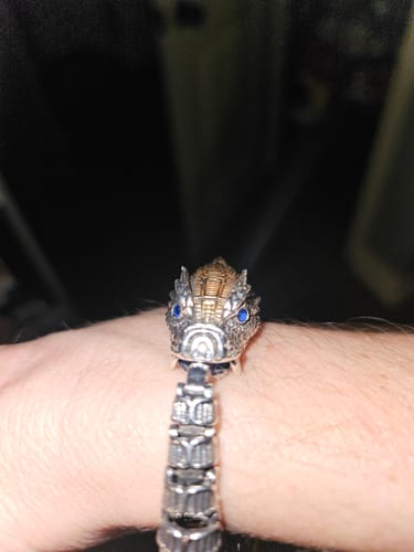 Customer photo review of JÖRMUNGANDR - The World Serpent Bracelet | Handcrafted Viking Jewelry