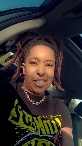 Customer photo review of Solstice Gemstone Necklace Gold