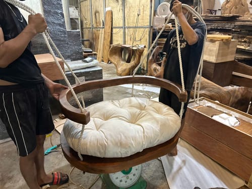 Customer photo review of Boho Round Swing Chair For Porch Or Garden