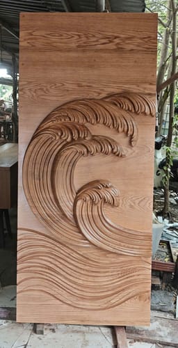 Customer photo review of Coastal Wave Carved Door For Front Entrance And Modern Villa