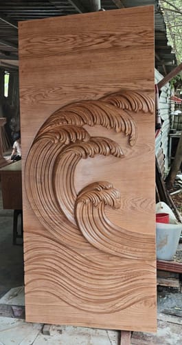 Customer photo review of Coastal Wave Carved Door For Front Entrance And Modern Villa