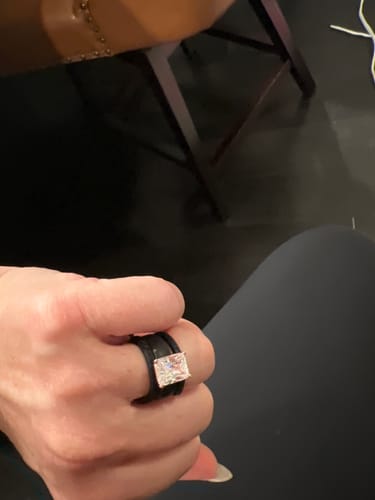Customer photo review of Silicone Ring – 10×8 mm Emerald Cut CZ | Patent-Pending Design - GlowStone Collection