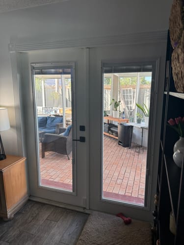 Customer photo review of Raise & Lower Blinds Glass and Frame Kit (Full Lite)