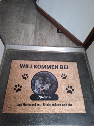 Annett G. review of Foto mit Namensschild - Individuelle Fußmatte image 1 out of 1